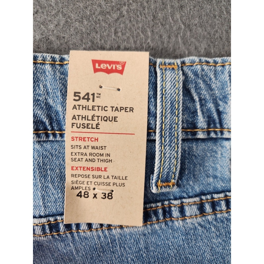 NEW LEVIS 541 Athletic Taper Jeans Stretch All Seasons Big & Tall 46x35 READ - Picture 8 of 16